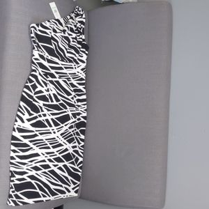 Calvin Klein Geometri patterned dress one shoulder